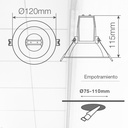 Portalámparas empotrable Ø120mm E27 Blanco 