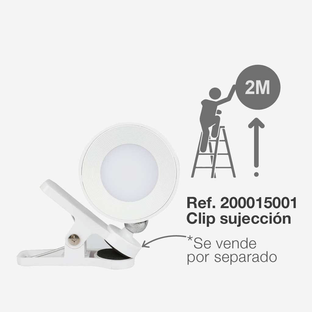 Aplique pared LED Kiraz 3000-4000-6500K recargable USB Blanco 
