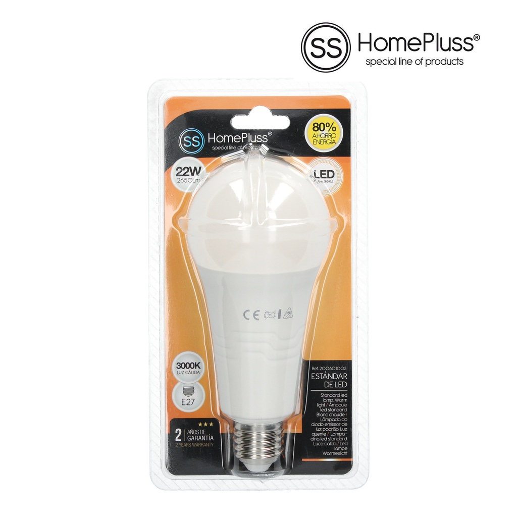 Lámpara estandar 22W E27 3000K - 6u caja exp