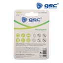 Pila recargable GSC HR03 (AAA) 1,2V 800mAh Blister 2uds