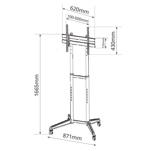 Holmios Soporte de Pie con Ruedas para TV 37-70 VESA 600x400 Máx