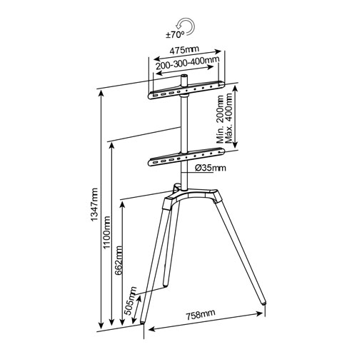 Soporte TV de Pie  De 50 a 65 pulgadas