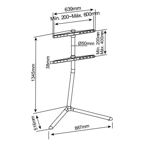 Soporte TV de Pie  De 49 a 70 pulgadas