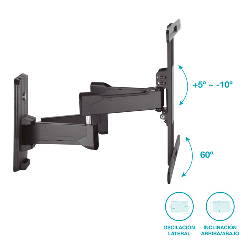 Soporte Tv Pared 2 Brazos Ajustable 40-80 Pulgadas 50kg