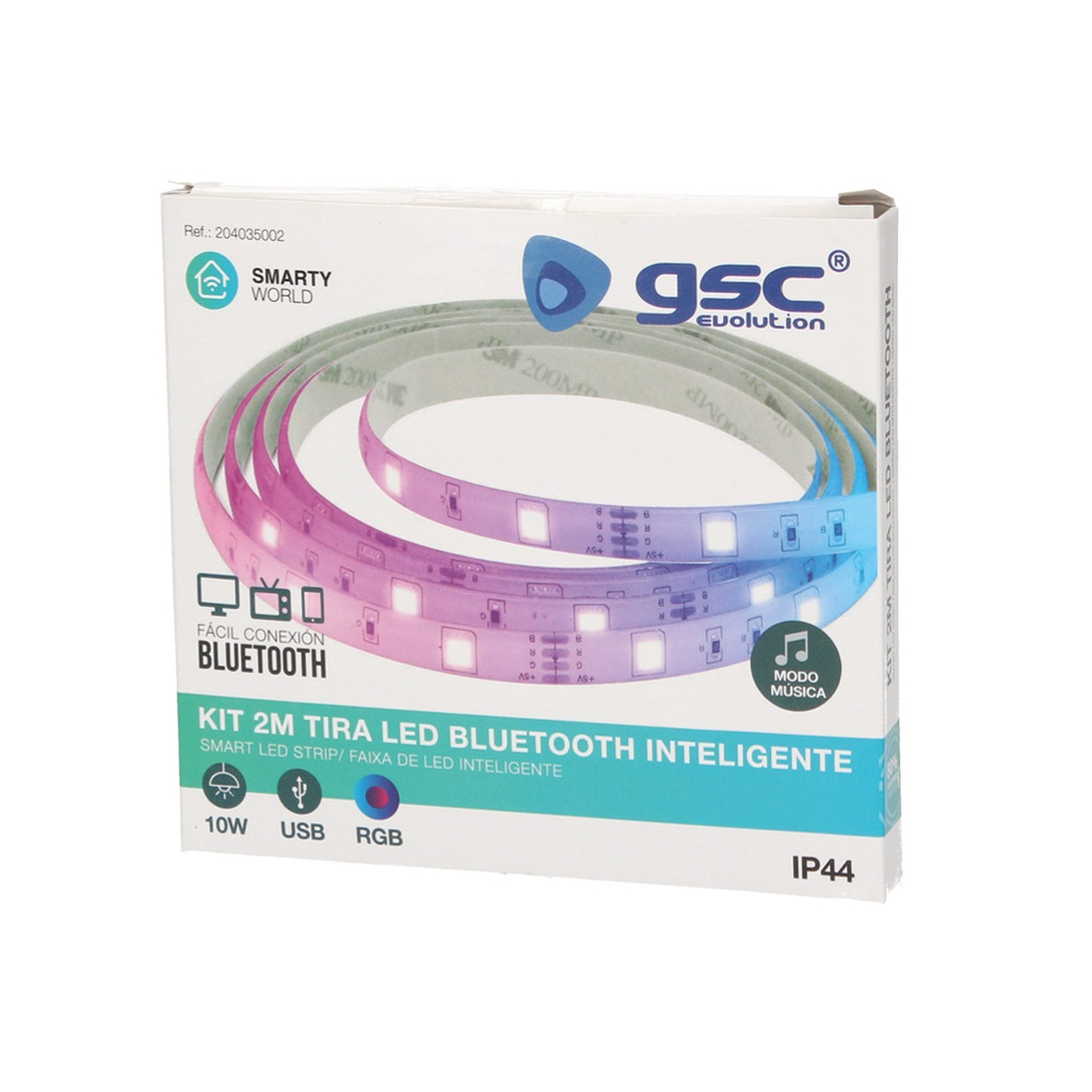Kit 2M Tira de LED inteligente por bluetooth 5W/M RGB IP44