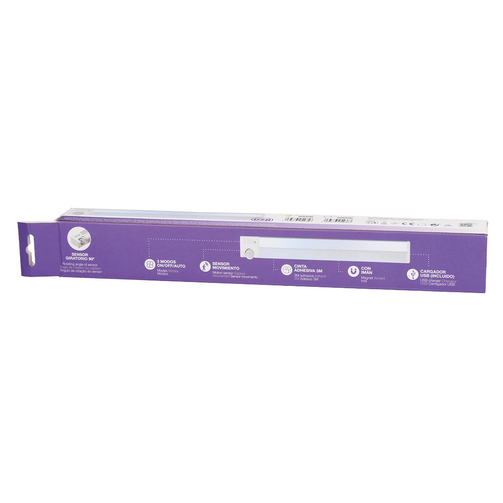 Luz de armario LED con sensor de movimiento 2,5W 6000K