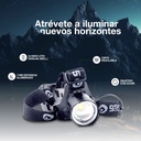Linterna de cabeza LED con zoom recargable USB 1000lm