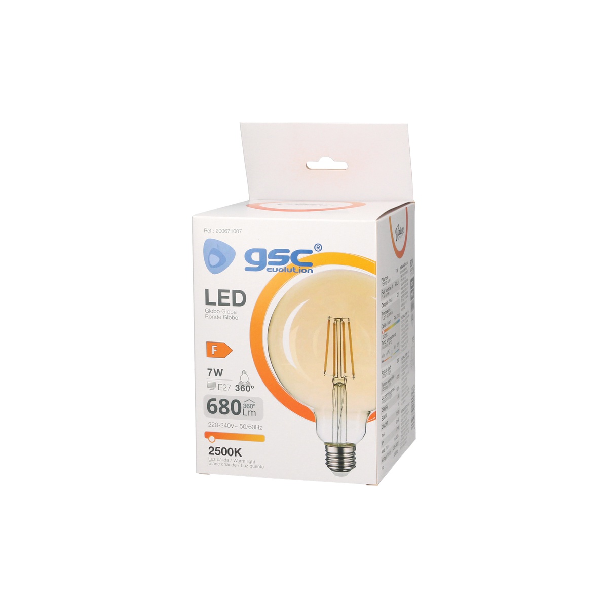 Lámpara LED globo G125 Vintage 7W E27 2500K