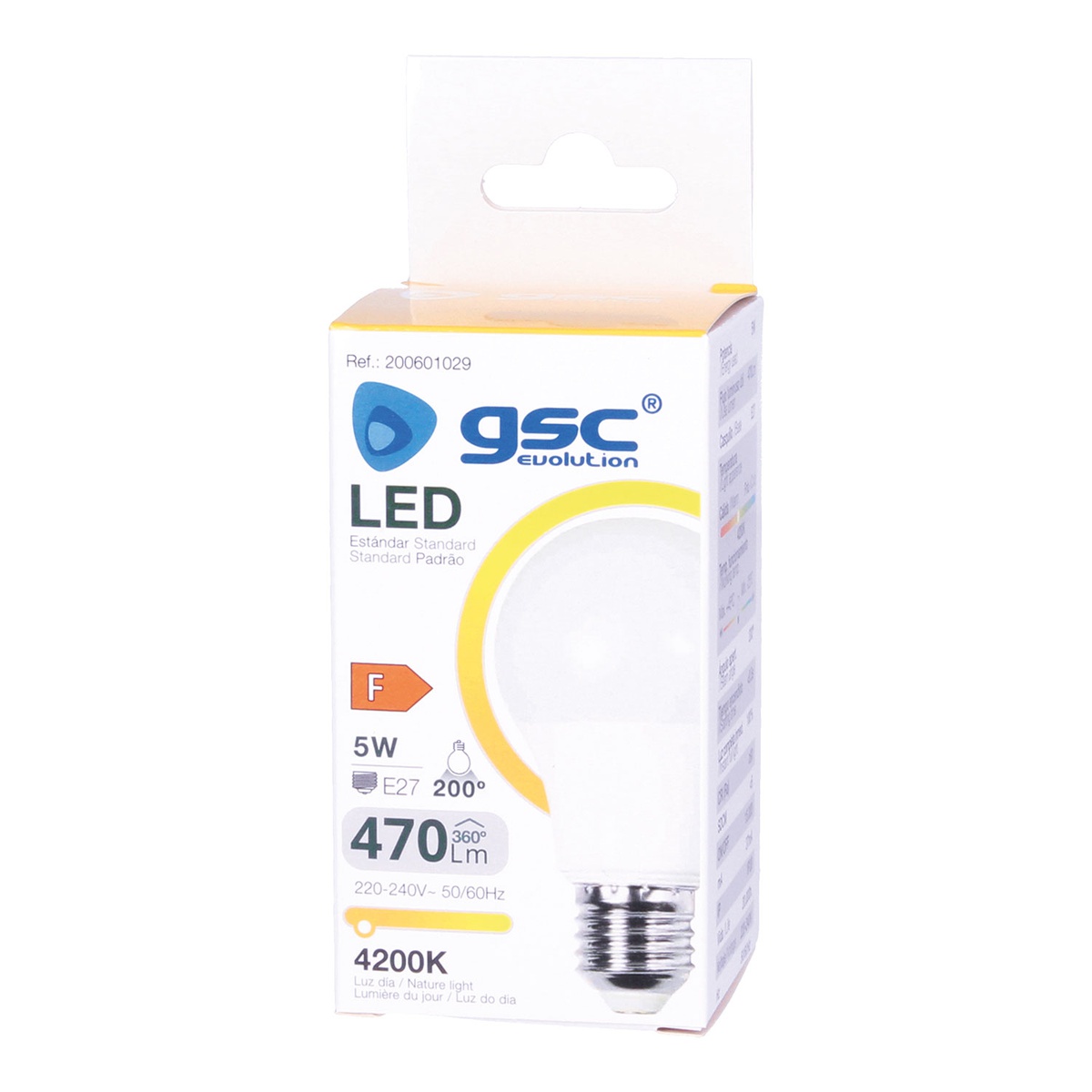 Lámpara LED estándar A60 5W E27 4200K