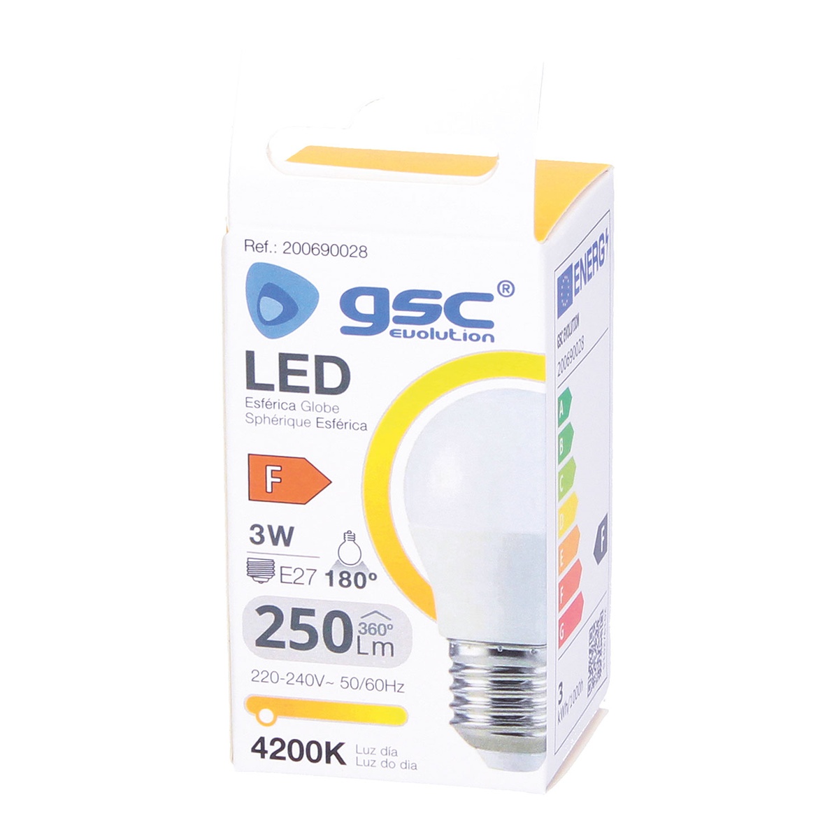 Lámpara LED esférica 3W E27 4200K