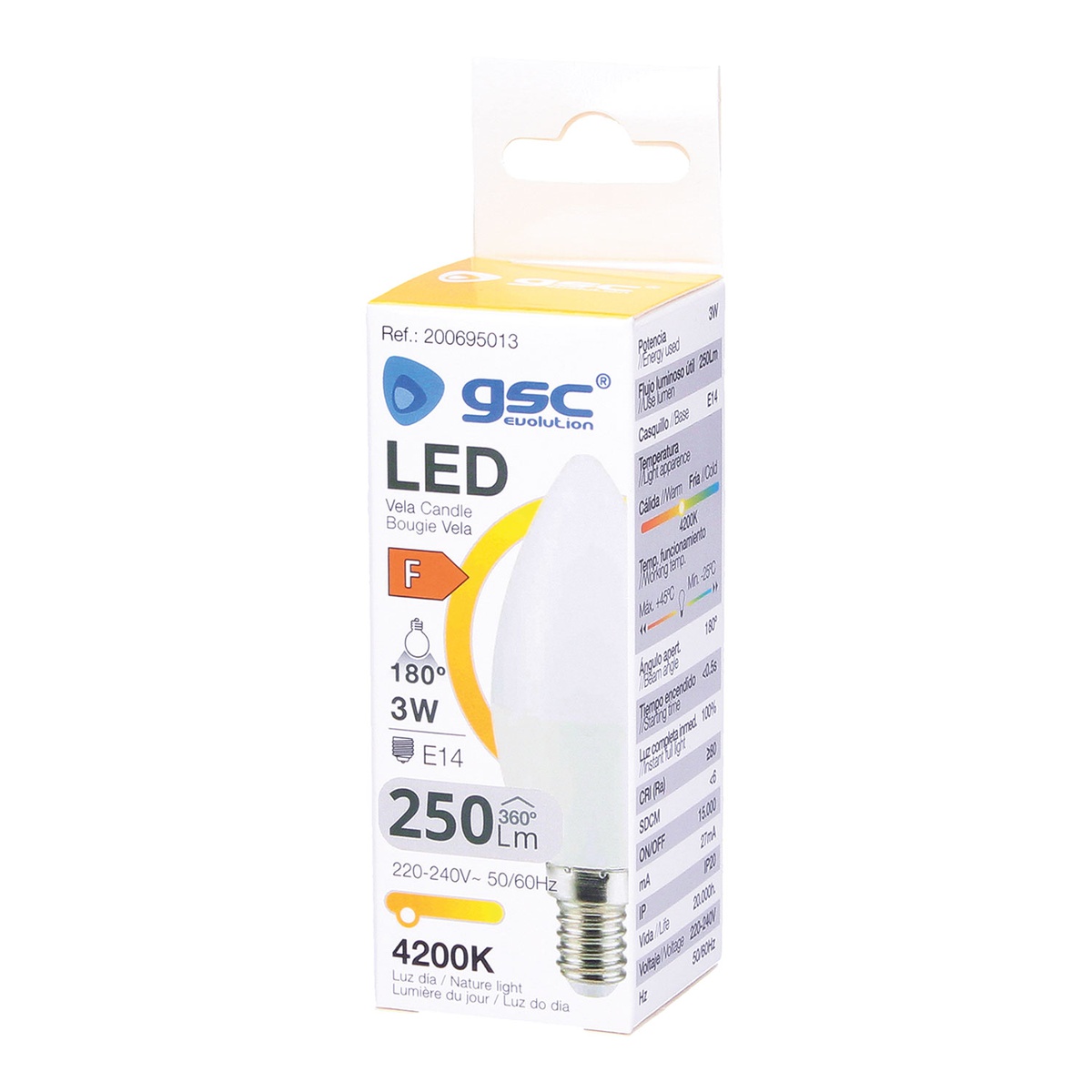 Lámpara LED vela 3W E14 4200K