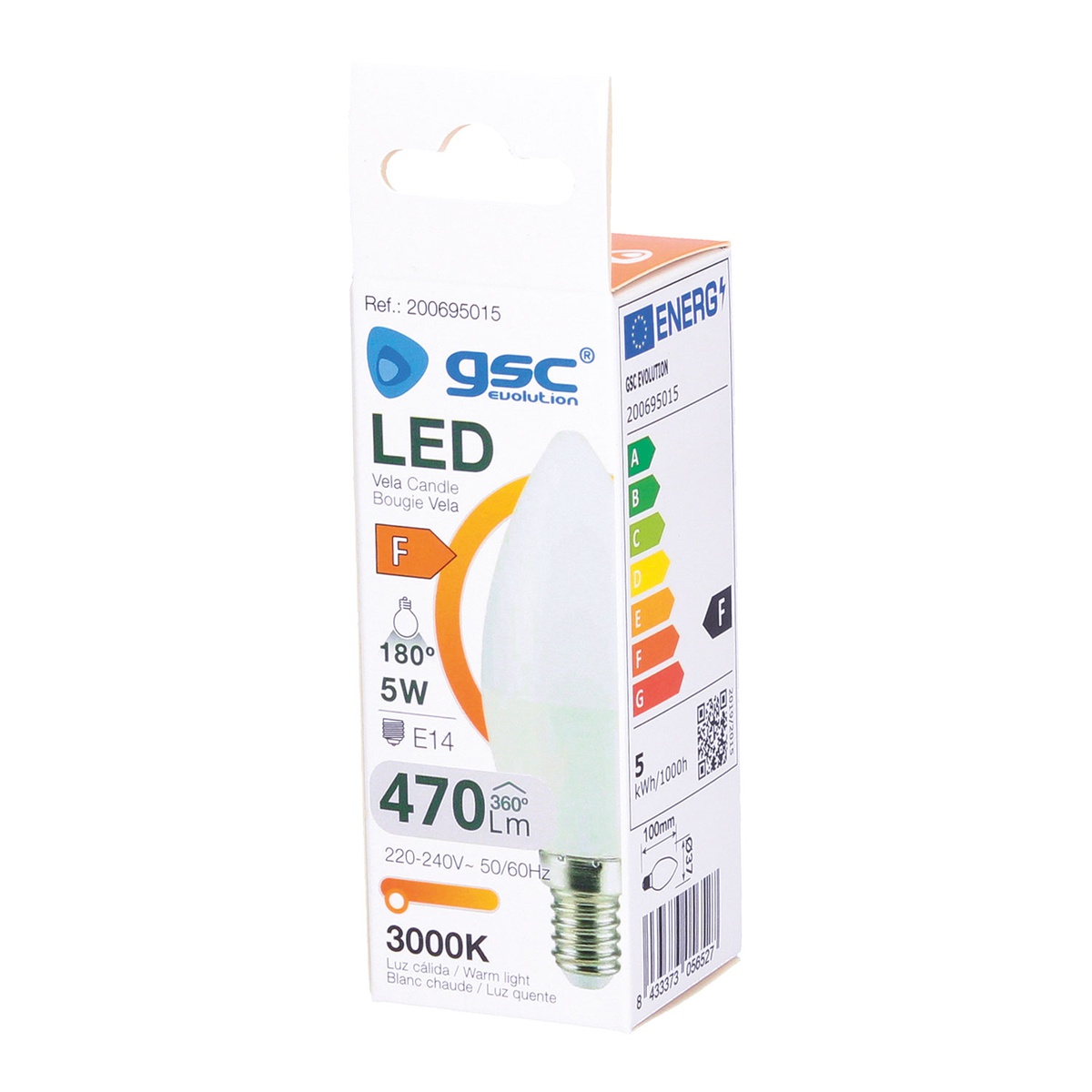 Lámpara LED vela 5W E14 3000K