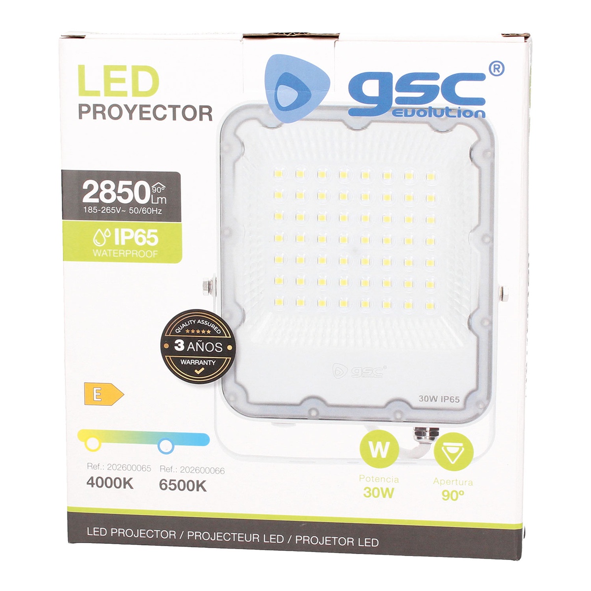 Proyector aluminio LED 30W 4000K IP65 Blanco