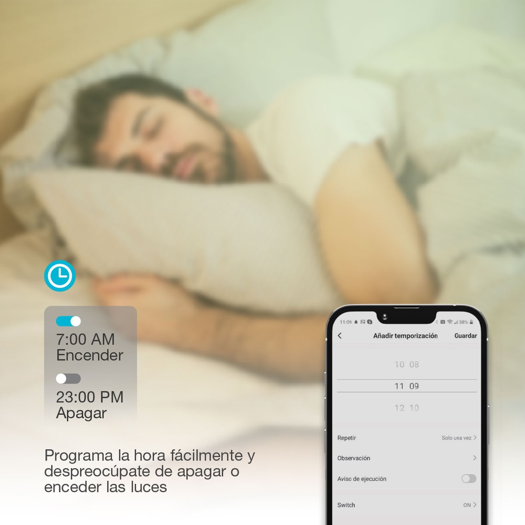 Lámpara LED esférica inteligente 5,5W E27 RGB + CTT regulable