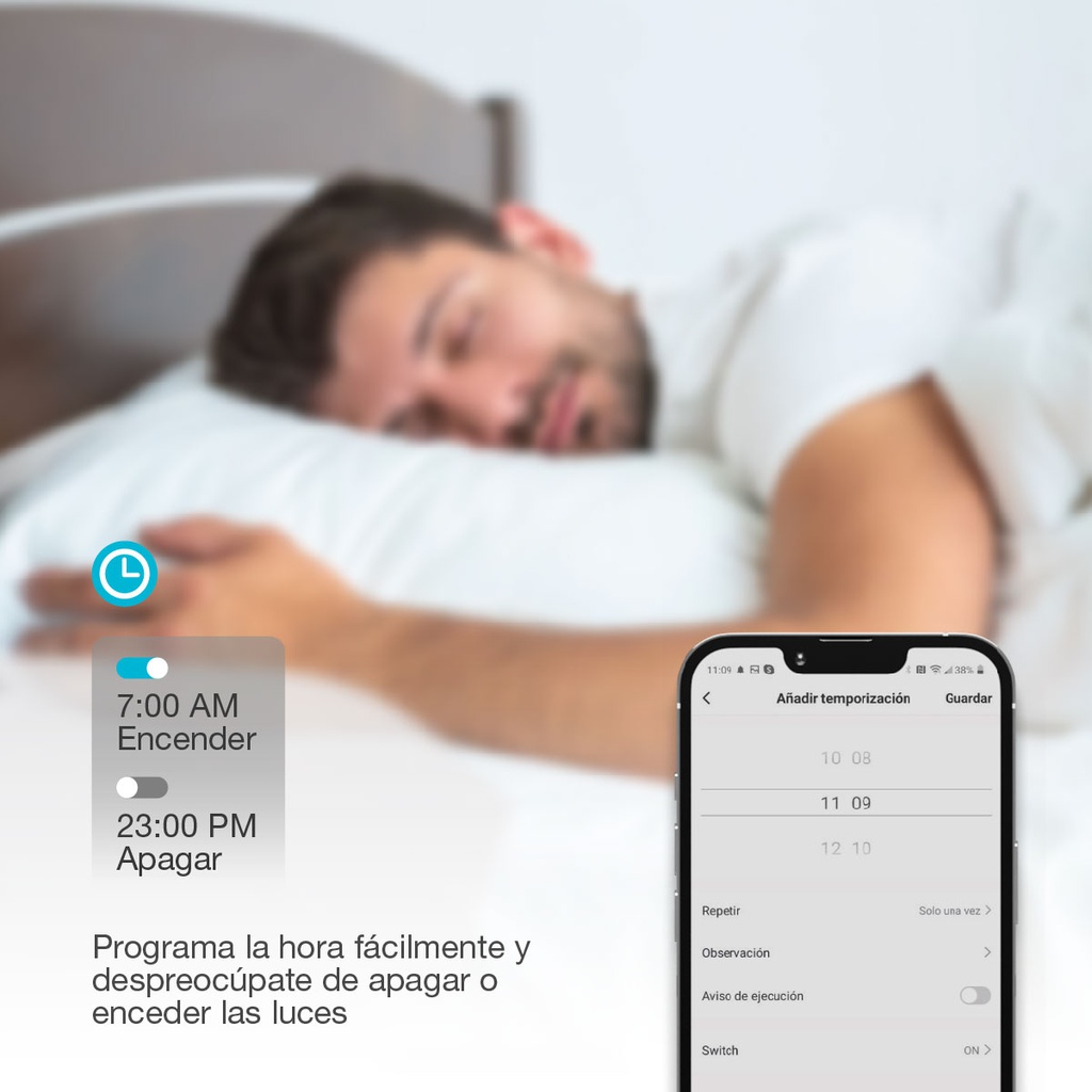 Lámpara LED dicroica inteligente 5,5W GU10 RGB + CTT regulable