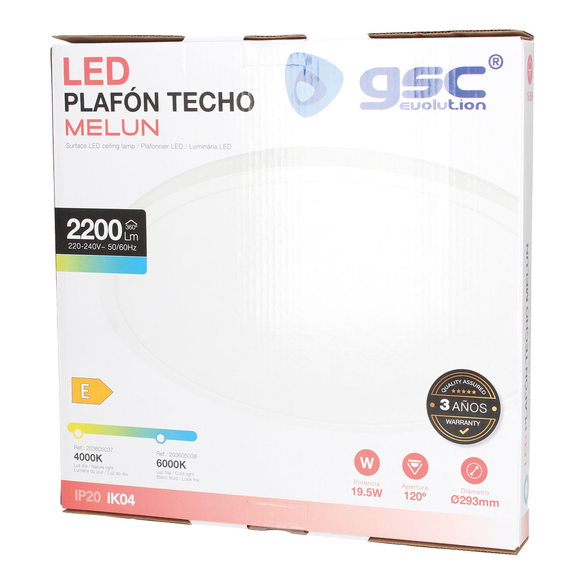 Plafón techo LED Melun 19,5W 6500K
