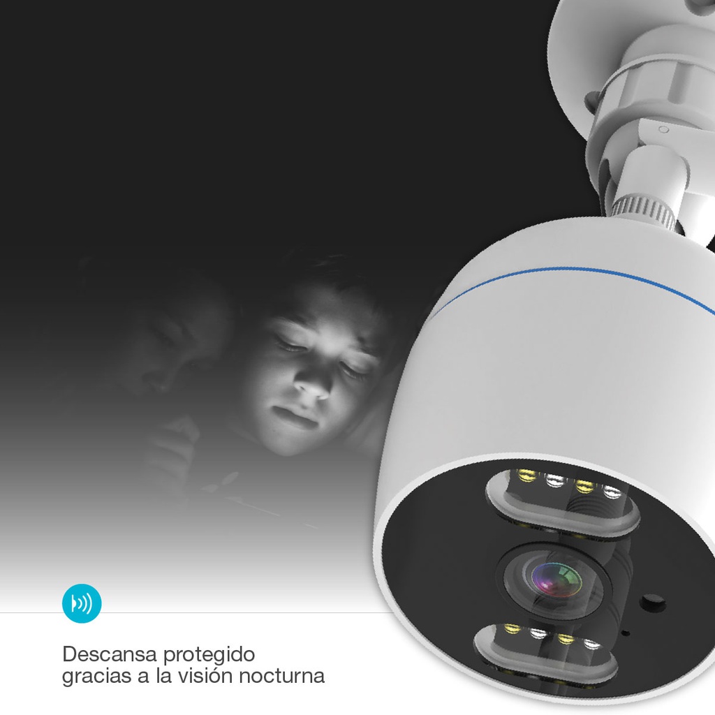 Cámara exterior inteligente visión nocturna a color 1080p - 2MP