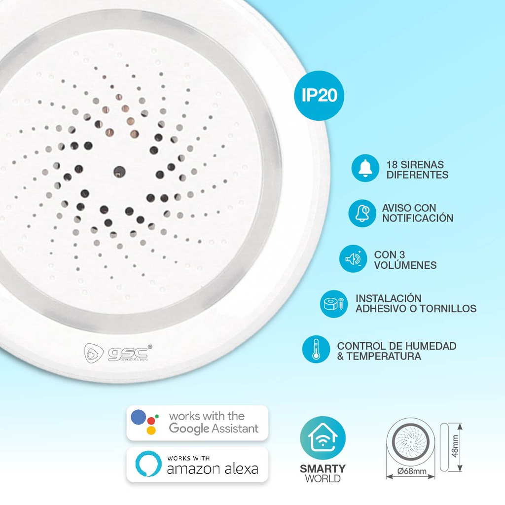 Alarma con sirena y control de temperatura y humedad vía wifi