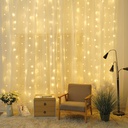 Cortina LED luminosa 3x1M Luz cálida