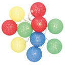 Guirnalda LED de bolas multicolores de algodón 2,85M Luz cálida