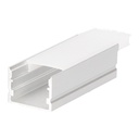 Perfil aluminio traslúcido superficie 2M para tiras LED hasta 15mm