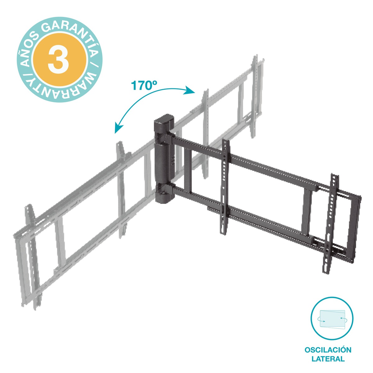 Soporte de pared para TV Mount Factory para televisores de 40 a 70 pulgadas  con cable HDMI (PRO-X6)