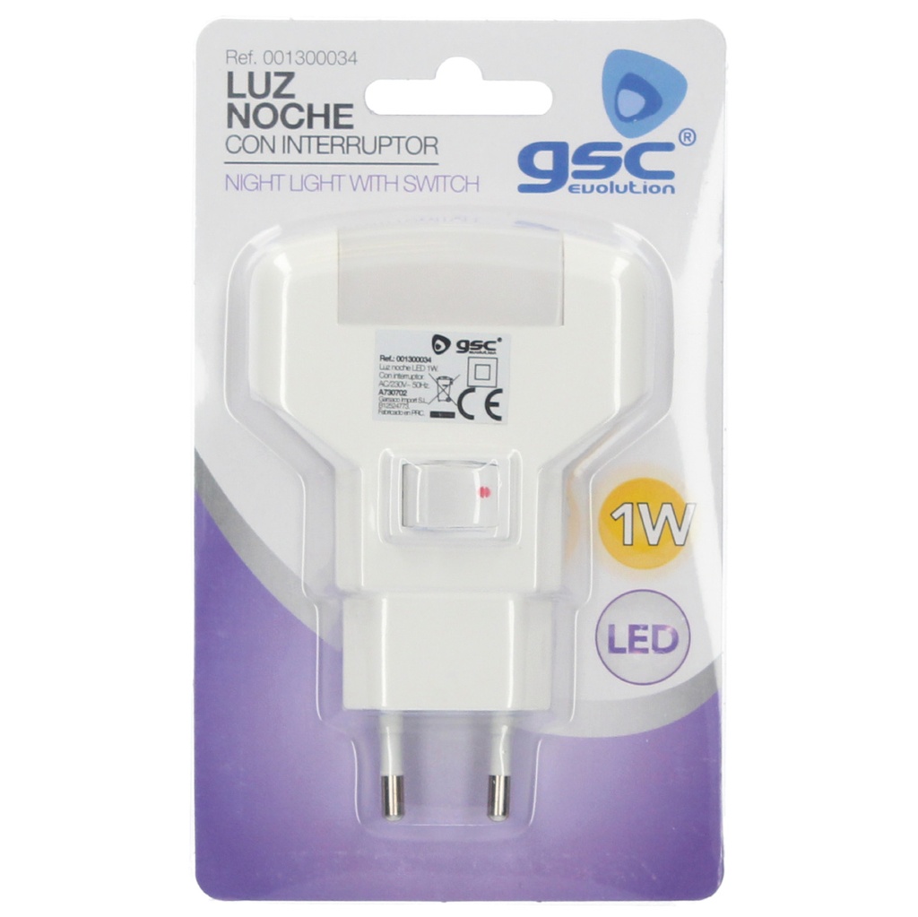 Luz de Noche con Interruptor 1W 230V - Blíster