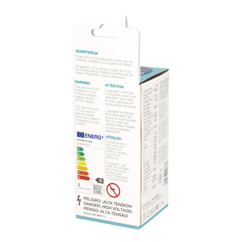 Lámpara LED mata mosquitos 5W E27 6500K