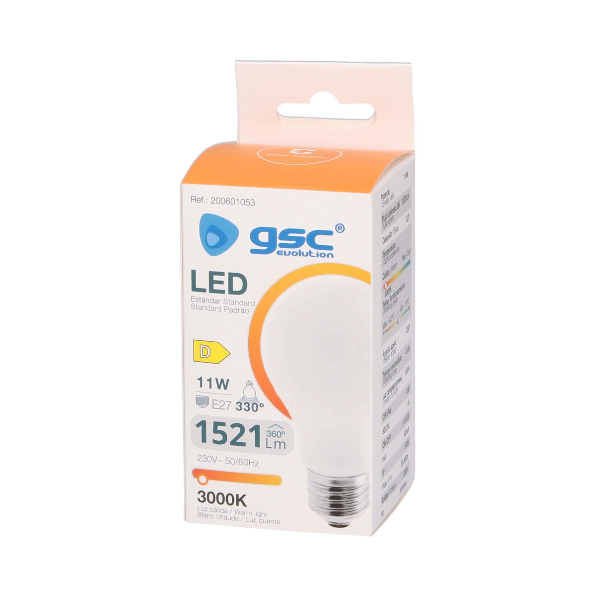 Lámpara LED estándar Serie Cristal 11W E27 3000K