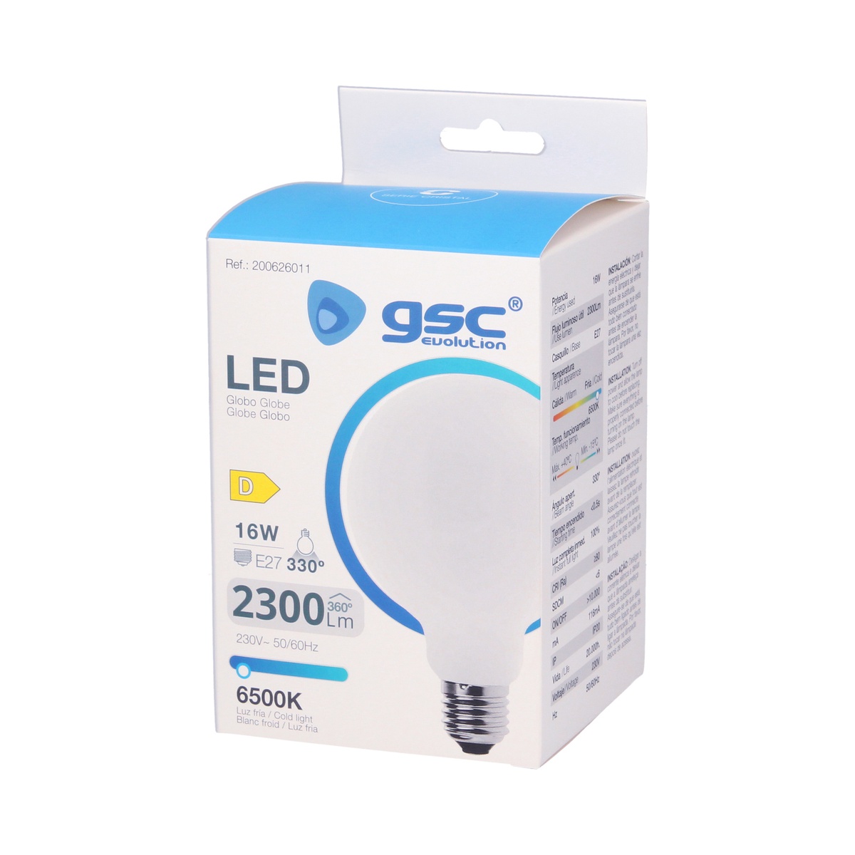 Lámpara LED globo Serie Cristal 16W E27 6500K