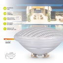 Lámpara LED piscina PAR56 18W GX53 3000K