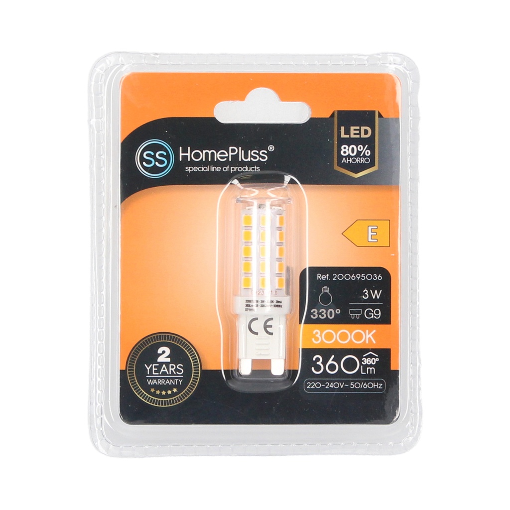 Lámpara LED SMD 3W G9 3000K - 12u caja exp