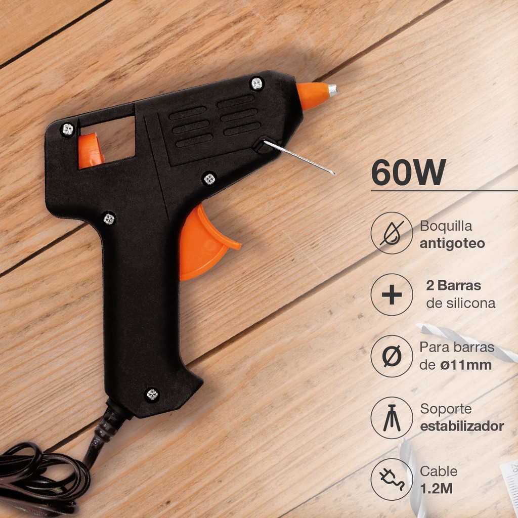 Pistola de silicona en barra 60W - Blister