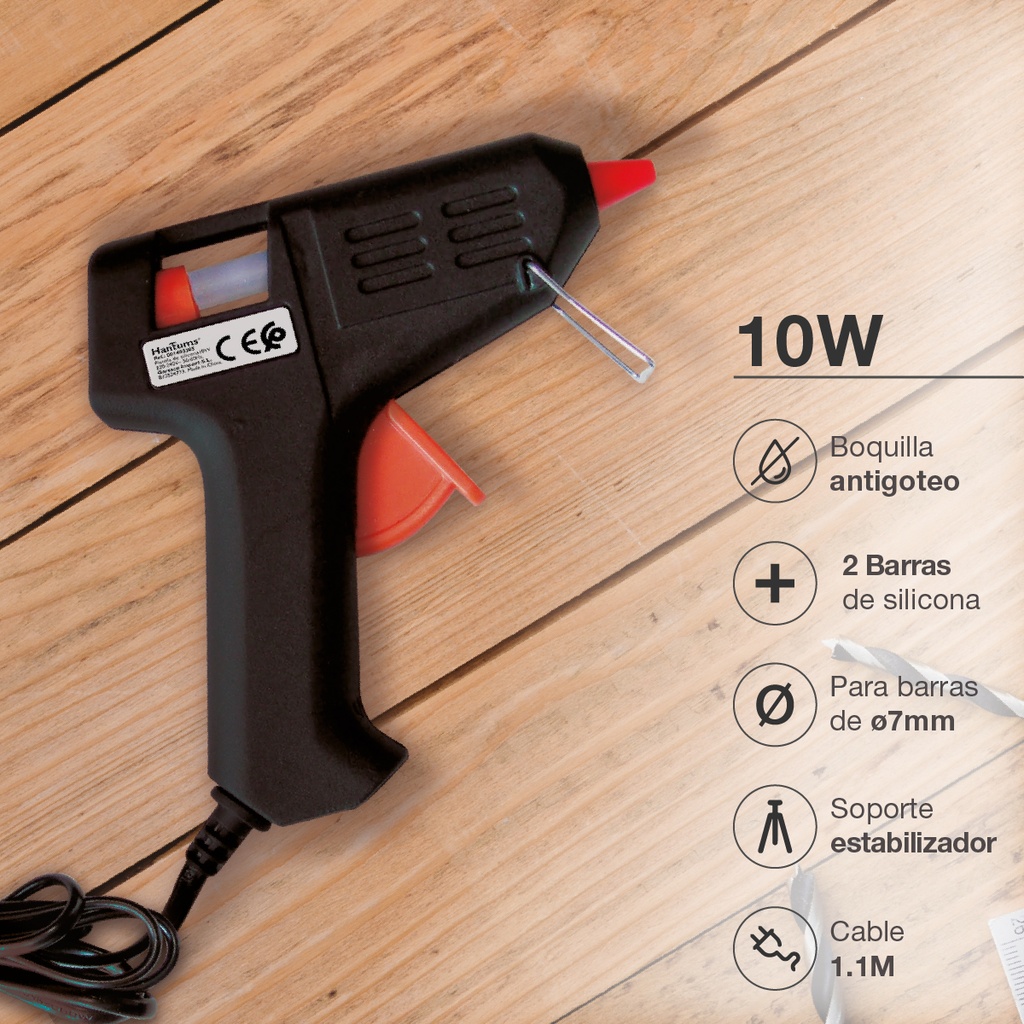 Pistola de silicona en barra  10W- Blister