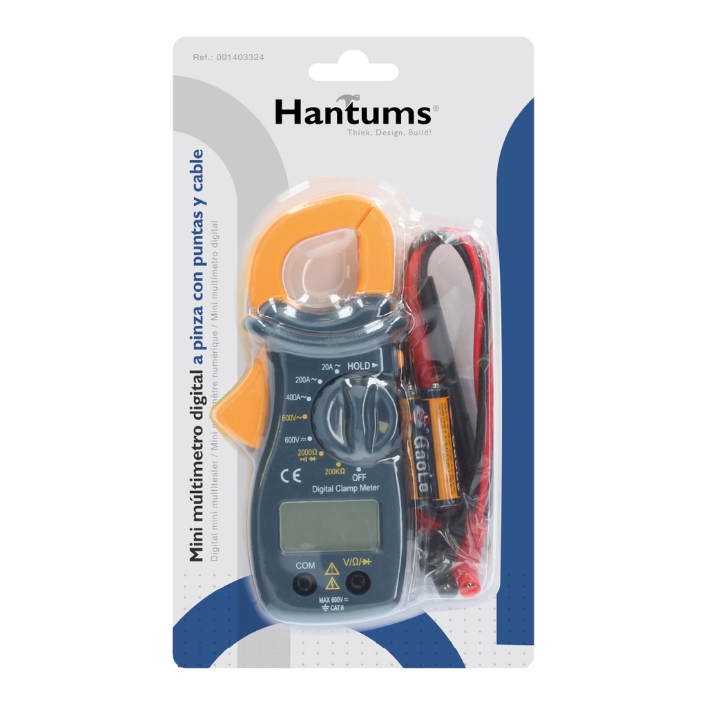 Mini-multímetro Digital a pinza con puntas y cable