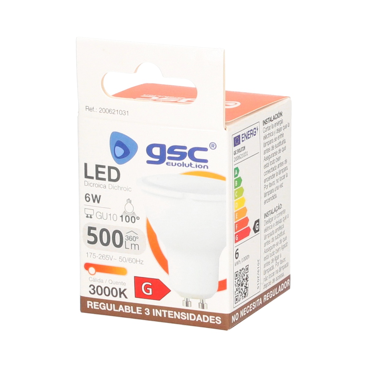 Lámpara LED dicroica 7W GU10 3000K regulable