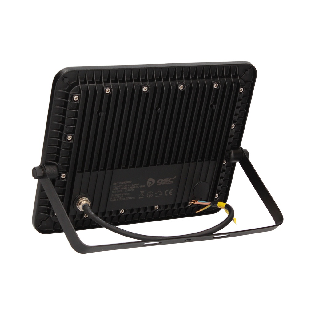 Proyector aluminio LED 100W 6500K IP65 Negro