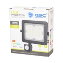 Proyector aluminio LED con sensor 20W 4000K IP65 Negro