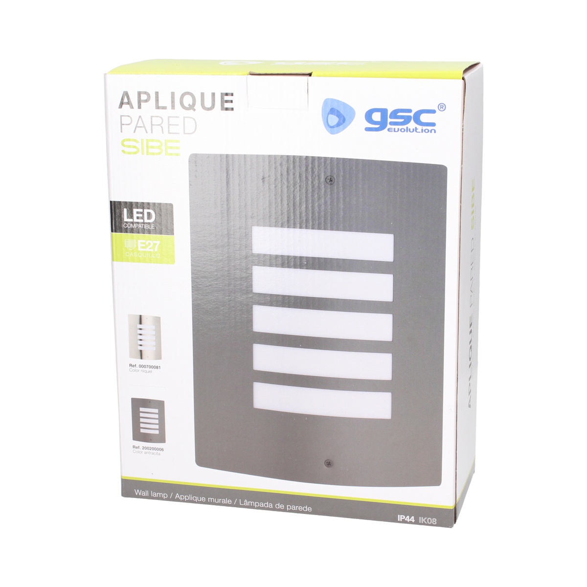 Aplique pared Sibe E27 Máx. 60W Níquel