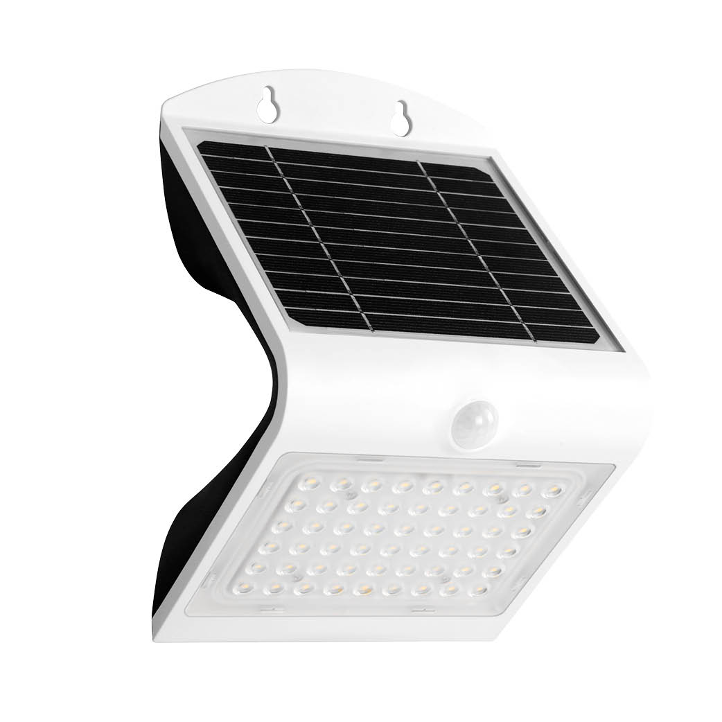 Aplique solar LED Lukulu con sensor de movimiento y crepuscular 4W 3000K Blanco