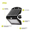 Aplique solar LED Lukulu con sensor de movimiento y crepuscular 4W 3000K Negro