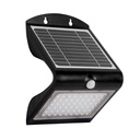 Aplique solar LED Lukulu con sensor de movimiento y crepuscular 4W 3000K Negro