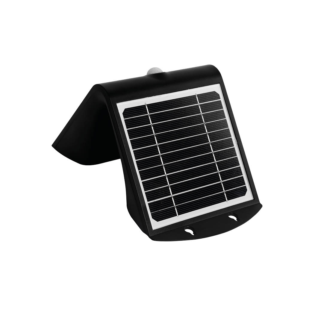 Aplique solar LED Lukulu con sensor de movimiento y crepuscular 4W 6000K Negro