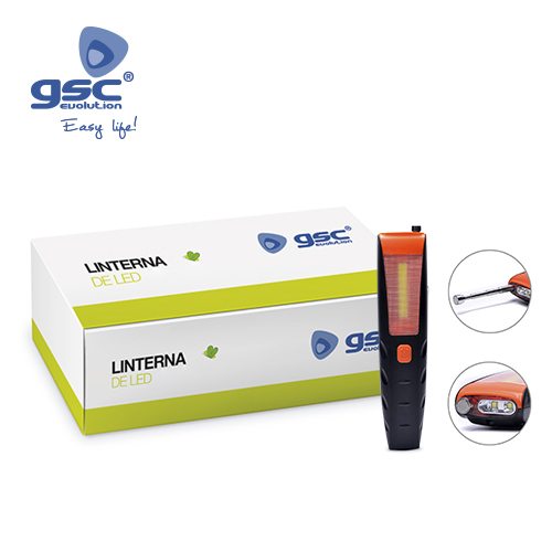 Linterna de trabajo con antena 2W+1W - 9u caja exp