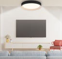 Plafón techo LED Peranka 42W 4000K Negro + Efecto madera