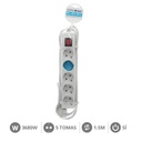 Base multiple 5T + Int. (3x1.5mm) 1,5M Blanca