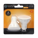 Pack 2 bombillas dicroicas GU10 LED 6W 3000K - 10u caja exp