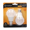 Pack 2 bombillas estandar LED 9W E27 3000K - 8u caja exp