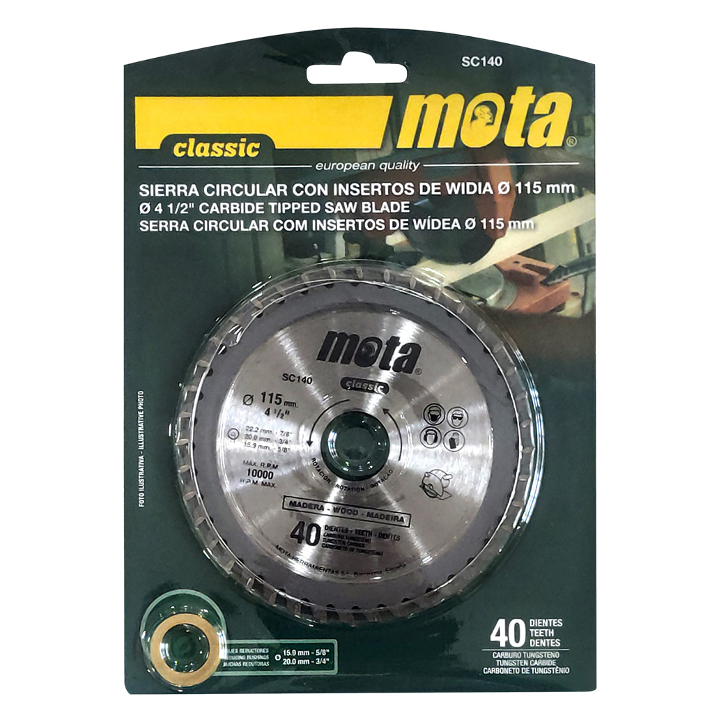 Sierra circular widia 115mm 40 dientes