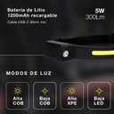 Linterna cabeza LED COB 5W con sensor